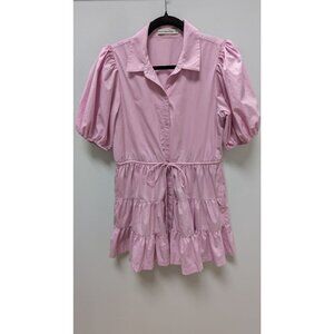 Abercrombie & Fitch Pink Button-Down Peasant Dress